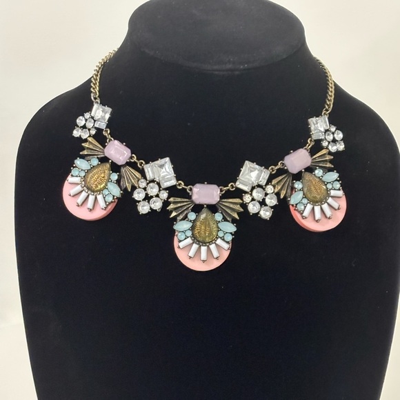 Charming Charlie bronze tone metal rhinestone statement necklace - Picture 5 of 7